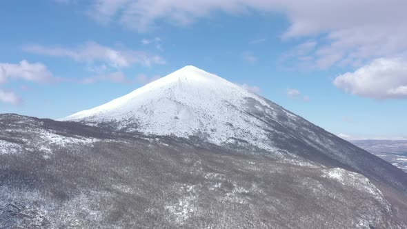 Clouds passing over the Rtanj mountain 4K drone footage alt