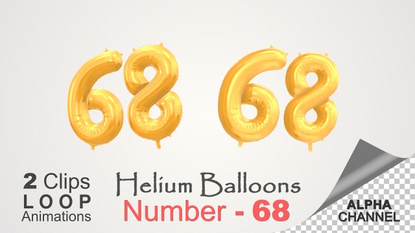 Celebration Helium Balloons With Number – 68