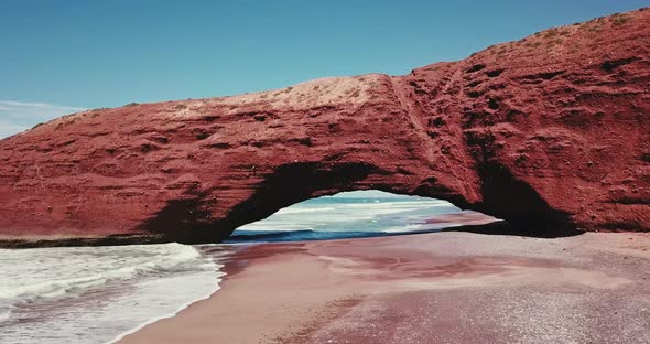 Legzira beach with arched rocks on the Atlantic coast