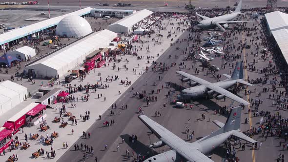 Aviation Festival Field With Crowd And Old Military Aircrafts 4 alt