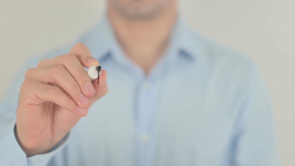 Manage, Man Writing on Transparent Glass Screen alt