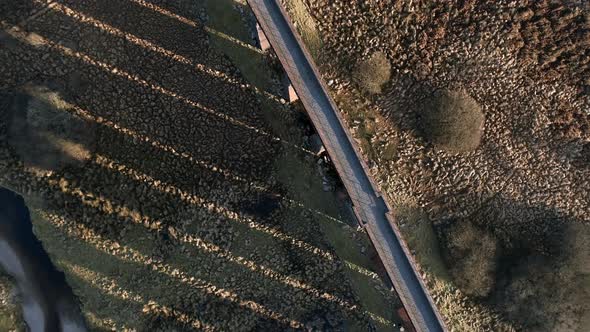 Bird's Eye View of the Old Viaduct in Fleet Western Scotland alt