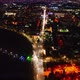 Night City View of Long Roads with Traffic and Buildings - VideoHive Item for Sale