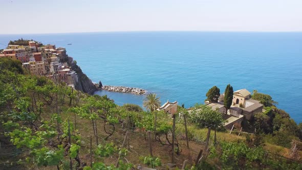 Seaside Landscape in a Sunny Summer Day in Cinque Terre alt