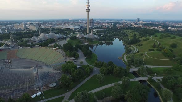 Aerial view of the Olympiapark alt