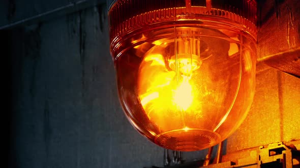 Industrial Flashing Light Closeup Looped Shot alt