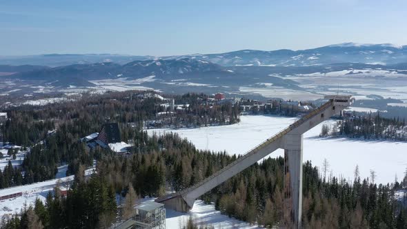 Aerial view of Strbske pleso in Tatras in Slovakia alt