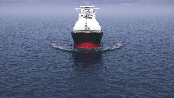 Animation Of A Gas Tanker. Front View. alt