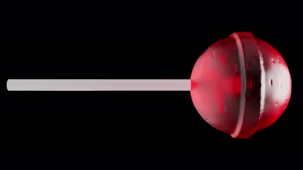 Isolated Large Red Rotating Lollipop Loop with Alpha Channel
