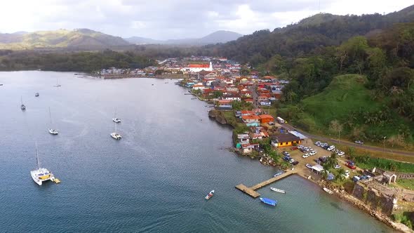 Natural Harbor by the Caribbean Sea Aerials