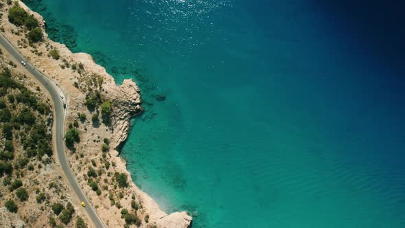 Aerial View of Blue Lagoon in Oludeniz Fethiye District Turquoise Coast