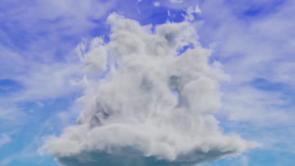 3D Animation Of A Live Cloud In Blue Background