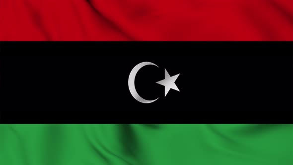 Libya flag seamless waving animation