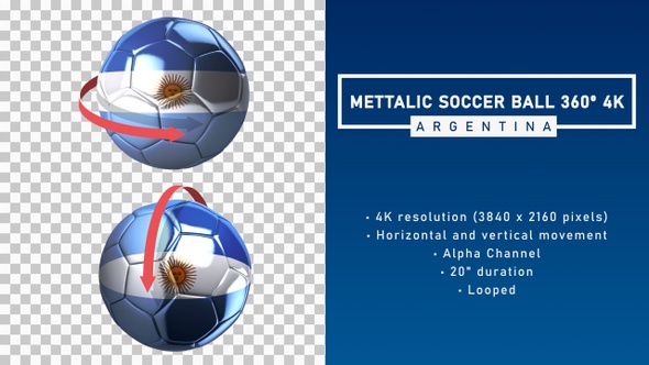Metallic Soccer Ball 360º 4K - Argentina