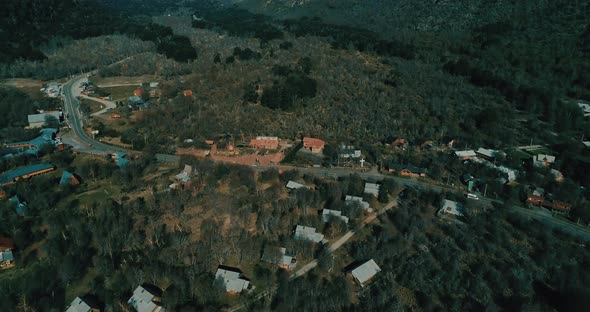 Slow motion, Drone footage in 120 fps slog-2 in the mointains city chillan in Chile alt