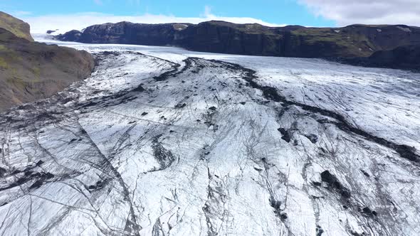 High Angle View of the Melting Solheimajokull Glacier in Iceland alt