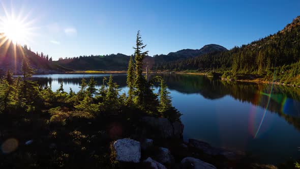 Time Lapse. View of Beautiful Glacier Lake alt