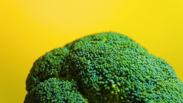 Close Up Green Fresh Broccoli Vegetables Rotating alt