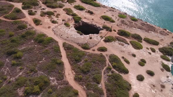 Drone footage of Benagil Cave in Algarve, Portugal alt