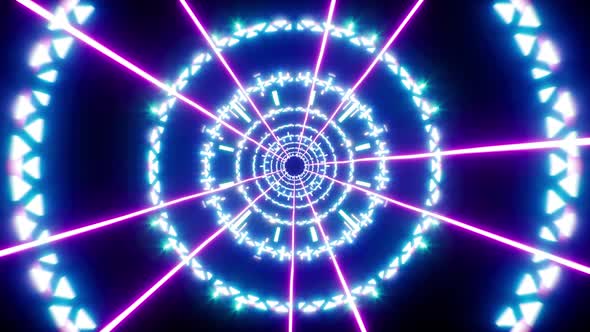 VJ Shining Rays Neon Background 4K Loop alt