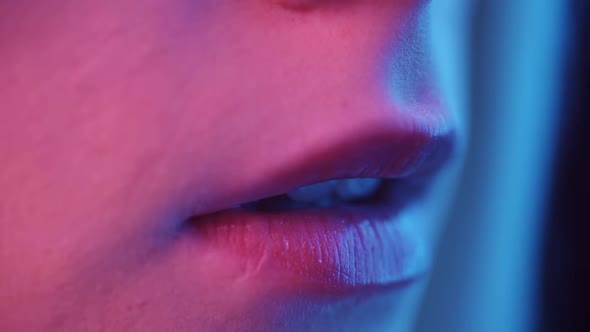 Sensual Female Lips Close Up