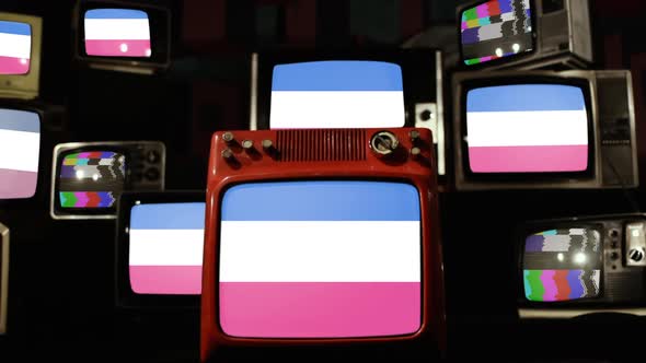 Heterosexual Pride Flags on Retro TVs. alt