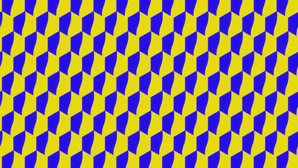 Abstract Yellowblue Background of Rotation of Individual Elements