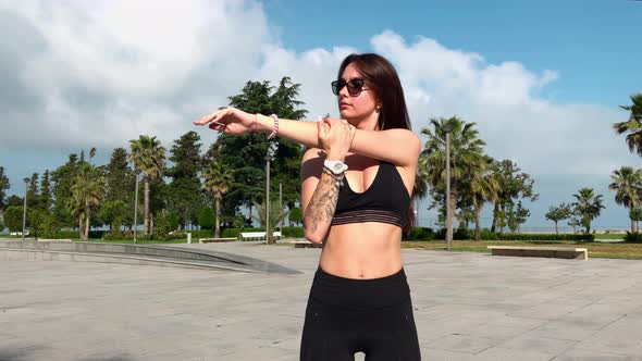 Young Woman Doing Workout Outdoor.