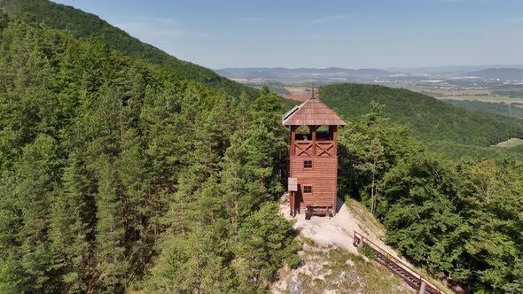Aerial view of the Spicak observation tower in Slovakia