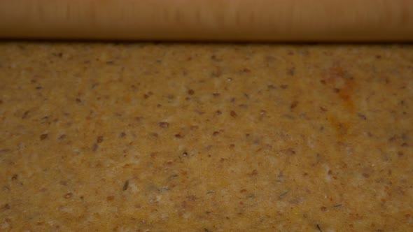 Dough roll food preparing 4K 2160p UHD video - Dough  stretching 4K 3840X2160 footage alt