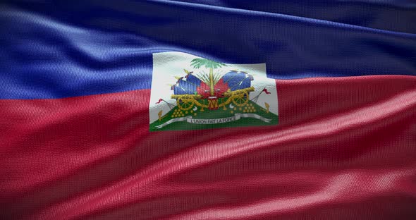 Haiti national flag background motion graphic looped 4K alt