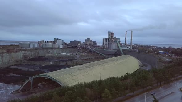 Aerial View of Cement Factory