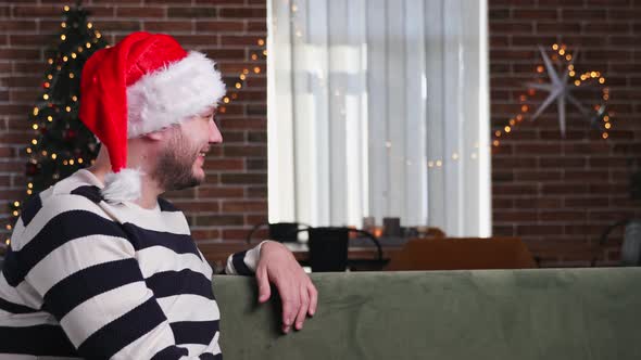 Merry Christmas and Happy New Year. Christmas gift surprise. Father and daughter alt