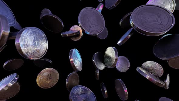 Ethereum Coins Rain