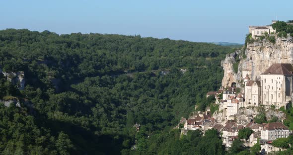 the medieval city Rocamadour, Lot department, Occitanie, France alt