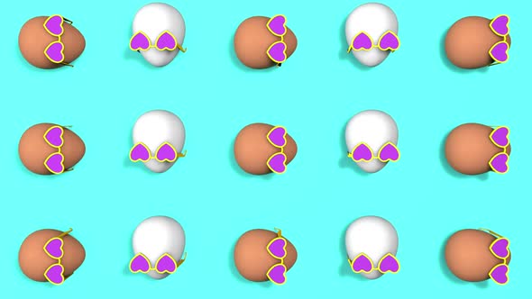 Animation of fancy funny eggs alt
