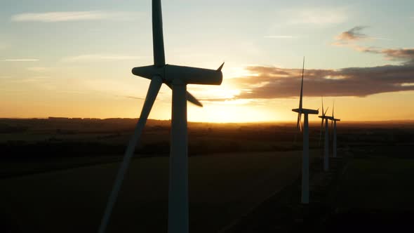 Wind turbines at sunrise