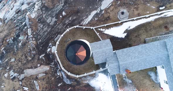 Aerial view of the Grindel Point Light Islesboro Maine USA alt