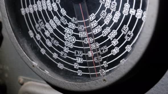 Vintage Analog Radio Dial Scale From Wartime Submarine Searching Radio Stations alt
