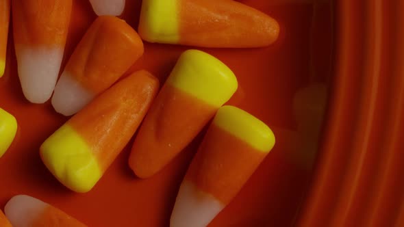 Rotating shot of Halloween candy corn - CANDY CORN 004 alt