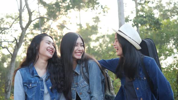 Group girl travel weekend