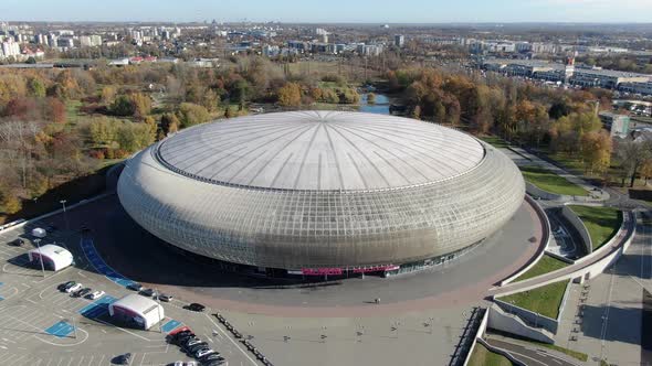 Tauron Arena Krakow, indoor modern entertainment and sports venue in Poland alt