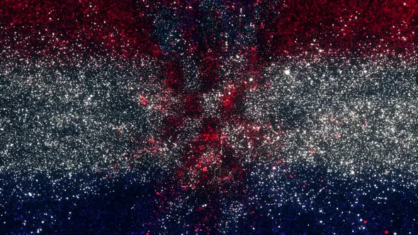 Croatia Flag With Abstract Particles