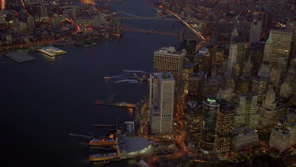 Establishing Shot of Modern City Skyline Buildings in New York alt