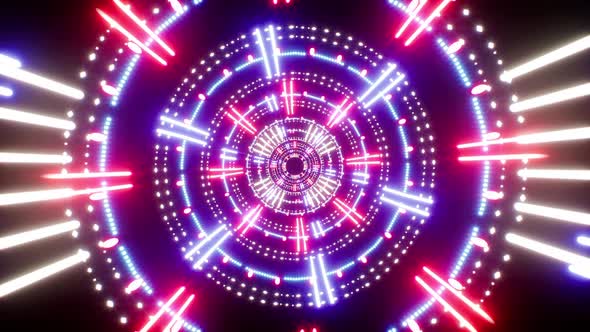 Blinking Red And Blue Beam Tunnel Background Loop 4K, Motion Graphics