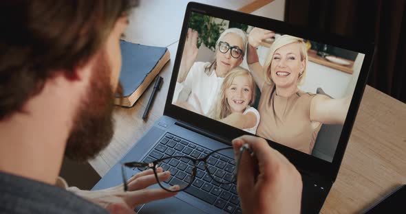 Video Message with Family on Laptop