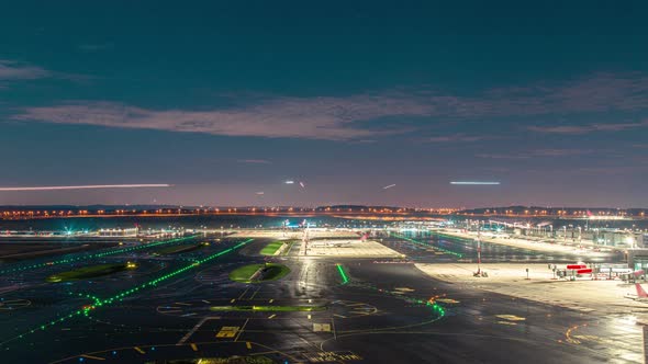 Istanbul Airport Airplanes Landing Time Lapse