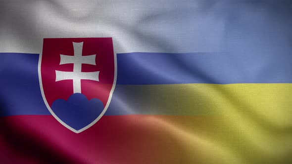 Ukraine Slovakia Flag Loop Background 4K