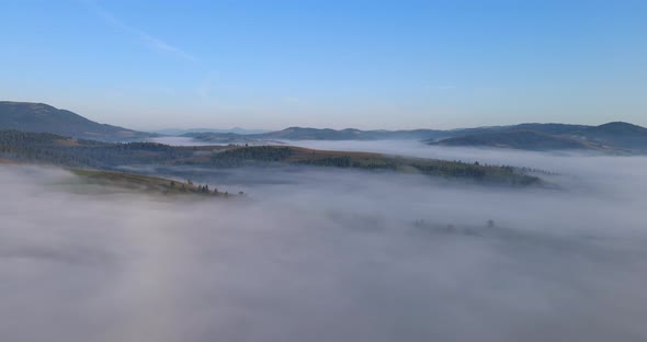 Evaporation Comes From Sunlight. Carpathian Mountains