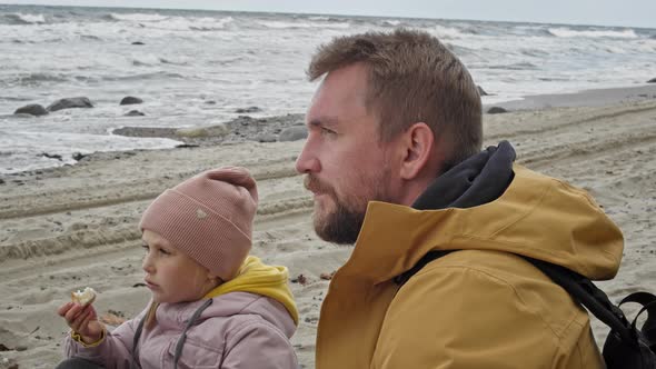 Portrait of Father and Daughter on a Hike